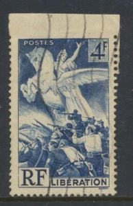 Frankreich 503 1945 Befreiung gebraucht IWPERF Spitzenrand Widerstand Frau + geflügeltes Pferd  - Bild 1 von 2