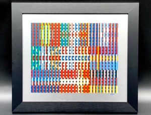 Yaakov Agam Flaggen aller Nationen Europa Mischtechnik Serigrafie Platte signiert Frmd - Bild 1 von 4