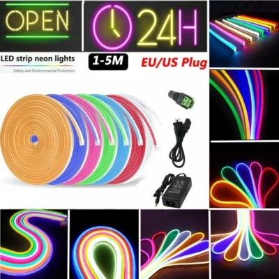 DC12V SMD2835 Flexible LED Strip Waterproof Neon Lights Silicone Tube 1m-5m Lamp - Image 1 of 4