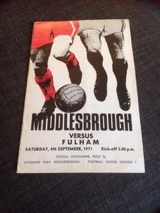 Middlesbrough V Fulham 1971 Soccer/football Programme - Picture 1 of 1
