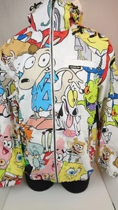 Nickelodeon VTG 90s Cartoon Characters Windbreaker Rugrats Reptar & SpongeBob L - Picture 1 of 8