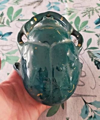 ANCIENNE Bouquetiere Murale VASE Scarabée Barbotine De BRUYN Lille Fives cabinet - Photo 1/4