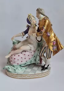 Porzellan Figur Galantes Paar Erotik Courtisane Wien?Figurengruppe - Bild 1 von 4