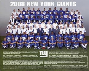2008 NEW YORK GIANTS NFL FOOTBALL TEAM 8X10 PHOTO - Picture 1 of 1