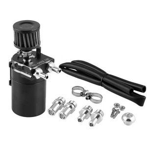 Universal Aluminum Oil Catch Reservoir Cylinder Can Tank+Air Filter Kits - Picture 1 of 10