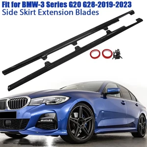 Gloss Black For BMW G20 G28 2019-2023 Car Side Skirt Panel Extension Lip Blades - Foto 1 di 13