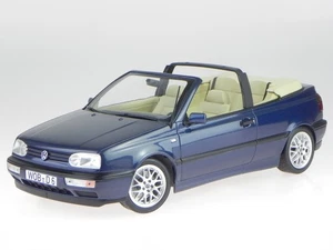 VW Golf 3 Cabrio 1995 blau metallic Modellauto 188434 Norev 1:18 - Bild 1 von 7