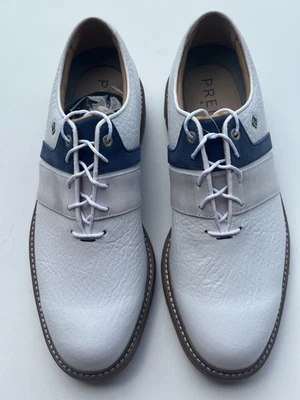 FootJoy Dryjoys Premiere Packard LX Golf Shoes - White/Navy 54534 BLEMS 14 MED - Image 1 of 4
