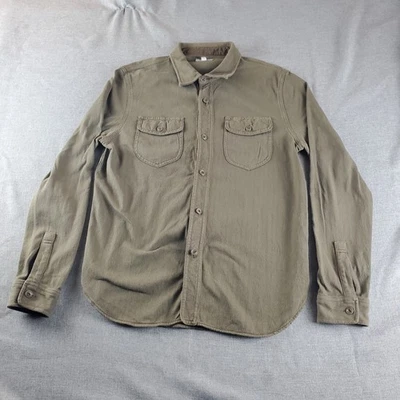 Camisa Wallace & Barnes Para Hombre Mediana Verde Abotonada Manga Larga Bolsillos Foto 1 de 4