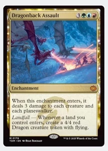 Dragonback Assault | MTG TDM | EDH Commander Dragon Landfall | Mythic | NEW NM - Picture 1 of 3
