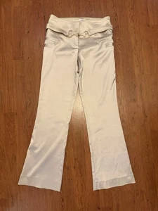 Sexy Club Pantalones Cache Años 90 Vintage Mujeres 6 Dorado Bling Hardware Pierna Acampanada Forrados - Imagen 1 de 8