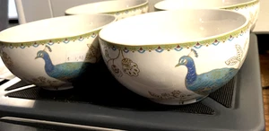 Vier 222 fünfte Pfau Garten Deko Schalen Suppe Müsli Obst Dessert - Bild 1 von 5