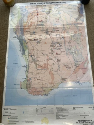 Iron Ore Deposits Of The Yilgarn Craton Wall Map 2011 99x66cm - Image 1 of 4