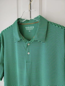 Maelreg Performance Polo Shirt XL Blue Green Stripe Lightweight Stretch Slits - Picture 1 of 10