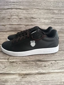 K-Swiss Black Tennis Shoes Men’s Size 9 Black And White - Picture 1 of 5