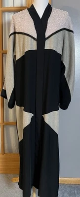 Cárdigan plumero kimono hecho a mano para mujer 2XL beige rosa retazos caprichoso boho Foto 1 de 4