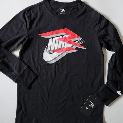 NIKE Big Boys Camiseta Manga Larga Talla M L XL Rojo Gris 3Marcas Foto 1 de 4