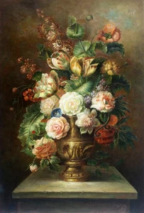Still Life Classical Flowers Oil painting Printed On Canvas Wall Art Home Decor - Picture 1 of 7
