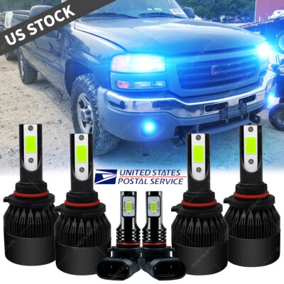 For GMC Sierra 2003-2006 Combo 6x LED Headlight High/Low Fog Light Bulbs Kit - Image 1 of 4