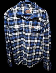 Orvis Shacket Herren XL blau kariert schwer Flanell Hemd Jacke Knopfleiste - Bild 1 von 7