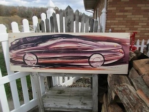 ORIGINAL FORD/LINCOLN DEALERSHIP SHOWROOM PAINTING/DRAWING/DEARDON ARTIST - Picture 1 of 12