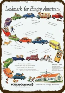 1950 HOWARD JOHNSON'S Restaurant & Ice Cream Shops DECORATIVE REPLICA METAL SIGN - Picture 1 of 1