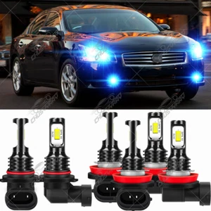 For Nissan Maxima 2009-2014 - 6PC LED Headlight High/Low Beam & Fog Light 8000K - Picture 1 of 12