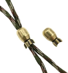 Solid Brass Bomb Shaped Parachute Cord Beads Knife Paracord Lanyard EDC Pendant - Picture 1 of 3