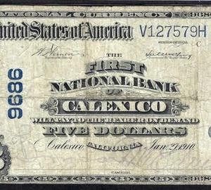 🇺🇸 CA 1902 $5 ♚♚ CALEXICO, CALIFORNIA ♚♚ PMG FINE 12  SCARCE NOTE ! - Picture 1 of 3