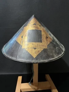 Antiguo casco samurai japonés Edo Jingasa esquina ángulo familia cresta auténtico - Imagen 1 de 10