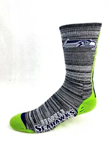 Seattle Seahawks Football Gray RMC Vortex Deuce Crew Socks - Picture 1 of 2
