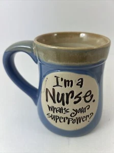 I'M A Nurse, What's Your Superpower? Porcelain left handed Mug Burton + Burton - Picture 1 of 10