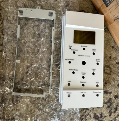 GE Microwave Control Panel, GENUINE OEM PART, White  |  WB07X10777 - Image 1 of 4