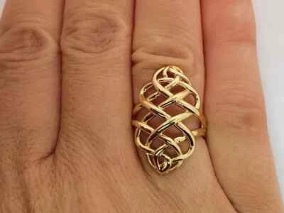 Links of London Entwined Woven Sautoir Ring Yellow Gold Vermeil Silver size N - Image 1 of 4