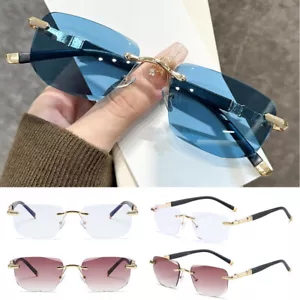 Occhiali da Lettura Senza Montatura Colorati Senza Montatura Blu Blocco Luce Occhiali da Sole Lettori✔ - Foto 1 di 18