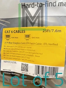 STARTECH 25FT 7,6m CAT6 RJ45 BLAU SNAGLESS UTP PATCHKABEL N6PATCH25BL - 5 STÜCK - Bild 1 von 2
