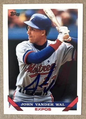 John Vander Wal Autographed Topps 1993 Baseball Card #69 Montreal Expos - Image 1 of 4