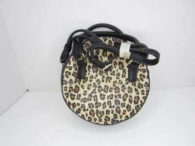 Vieta 人造皮革猎豹印花圆形斜挎包带手柄钱包 — 第 1/4 张图片