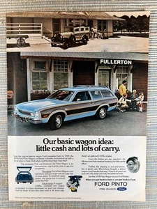 Ford Pinto Station Wagon Car 1974 Fullerton California 1973 Vintage Print Ad - Picture 1 of 1