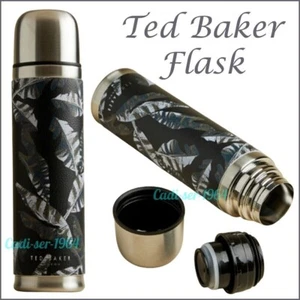 Ted Baker Leaf Stainless Steel Flask Double Wall Insulated Thermos Flask NEW - Picture 1 of 24