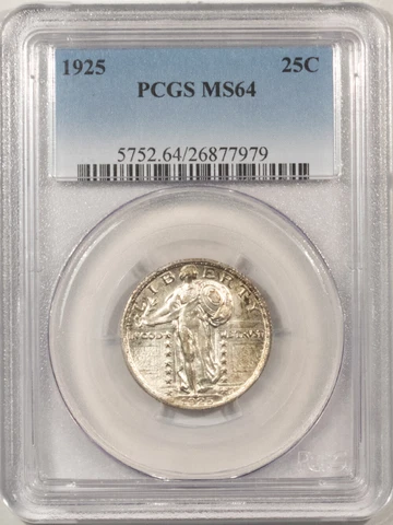 1925 STANDING LIBERTY QUARTER - PCGS MS-64, FRESH & PREMIUM QUALITY! Cover