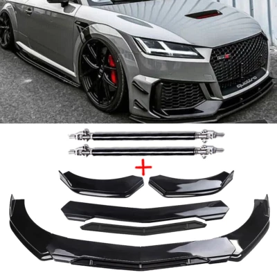 For AUDI A8 Front Bumper Cover Lip Spoiler Splitter Glossy Black Body Kits Foto 1 de 4
