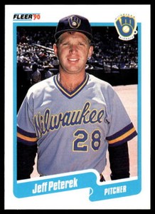1990 Fleer  #333 Jeff Peterek - Milwaukee Brewers