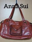 Rare Anna Sui Leather Handbag Shoulder Bag 2Way