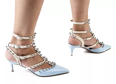 Auténticos zapatos de cuero de diseñador italiano Nando Muzi tallas 5,6,7,8,10,11 azules Foto 1 de 4