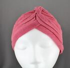 Sparkly Turban Cap Pink Hair Wrap Twist Pleated Head Cap Cover Turband Sheer
