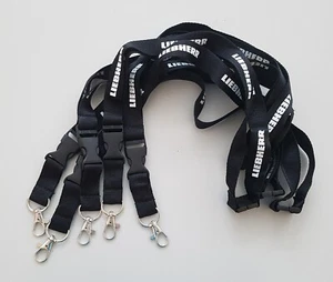LIEBHERR 5 x LANYARD Schlüsselband * schwarz * Steckverschluß + Karabiner * NEU - Bild 1 von 5