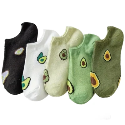 Medias Ligeras Medias Verde Aguacate No Show Nuevo Lote de 5 Pares Foto 1 de 4