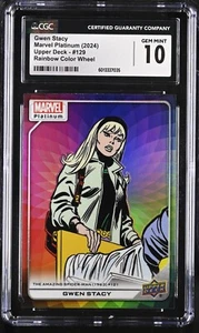 Rueda de color arco iris Gwen Stacy 2024 Marvel Platinum CGC 10 GEMA COMO NUEVA - Imagen 1 de 2