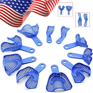 2/10 Pcs Plastic-Steel Dental Impression Trays Material Upper+Lower L M S Size - Picture 1 of 13